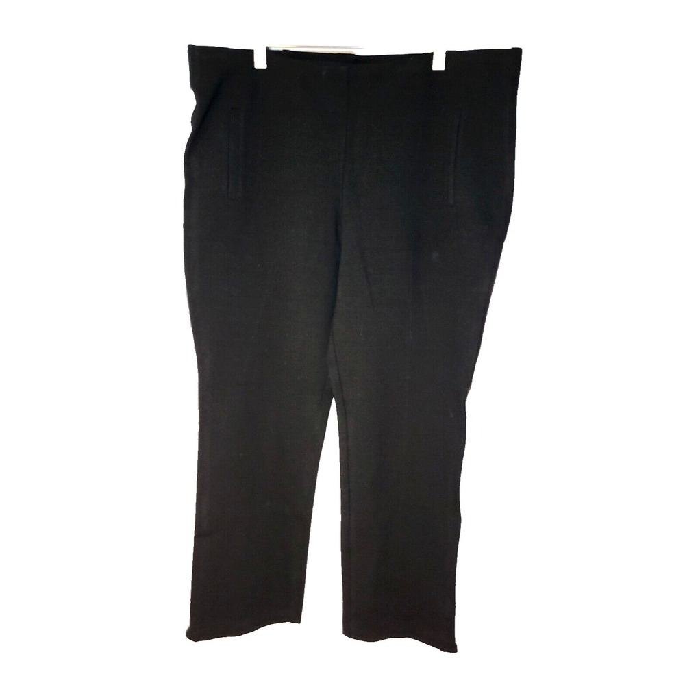 Chico's Ponte Pant Black Faux Pockets Elastic Waist Ankle Stretch 2.5 Petite/LG